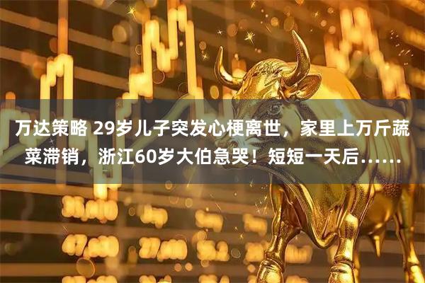 万达策略 29岁儿子突发心梗离世，家里上万斤蔬菜滞销，浙江60岁大伯急哭！短短一天后……